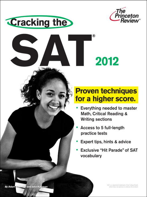 Click here to view title details for Cracking the SAT, 2012 Edition by Princeton Review