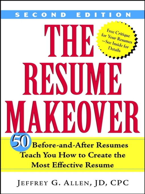 Click here to view title details for The Resume Makeover by Jeffrey G. Allen