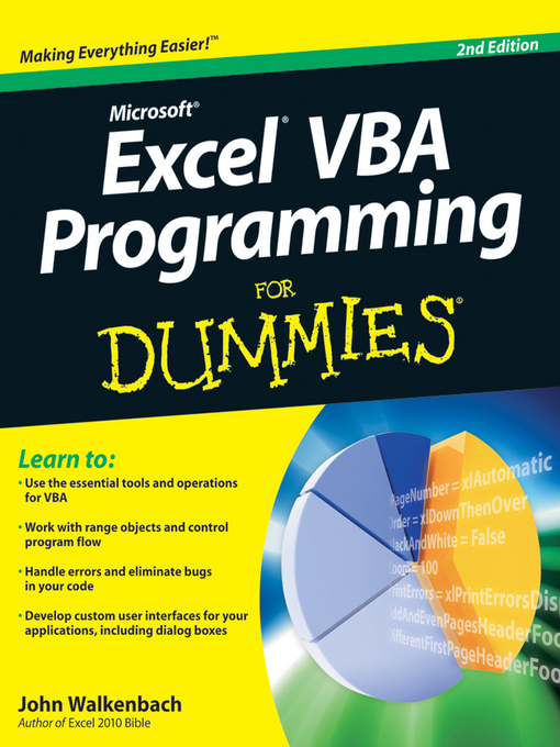 Click here to view title details for Excel VBA Programming For Dummies by John Walkenbach