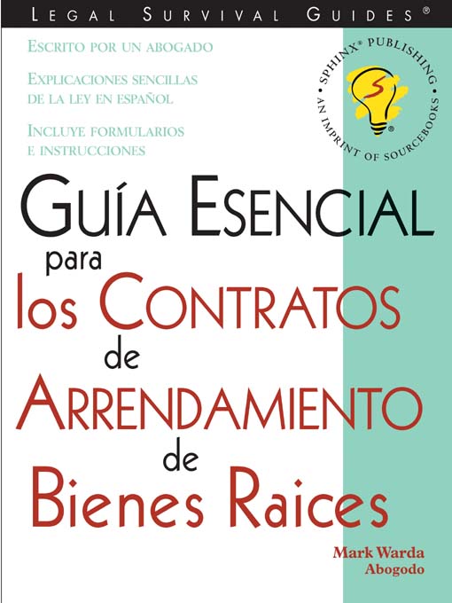 Click here to view title details for Guia Esencial para los Contratos de Arrendamiento de Bienes Raices by Mark Warda