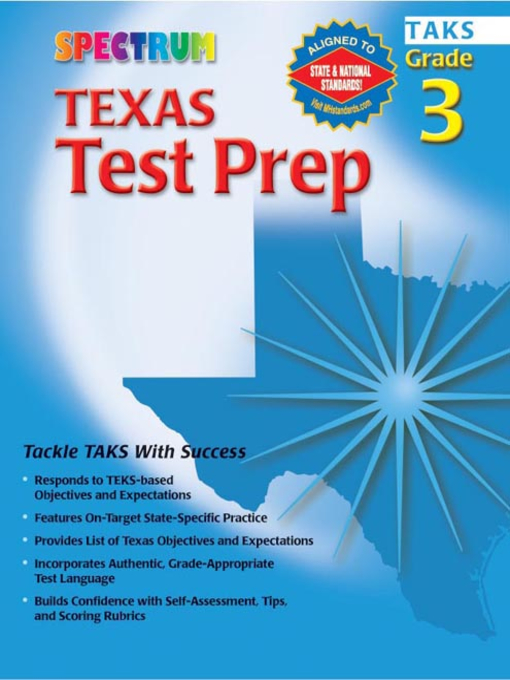 Click here to view title details for Texas Test Prep, Grade 3 by Spectrum
