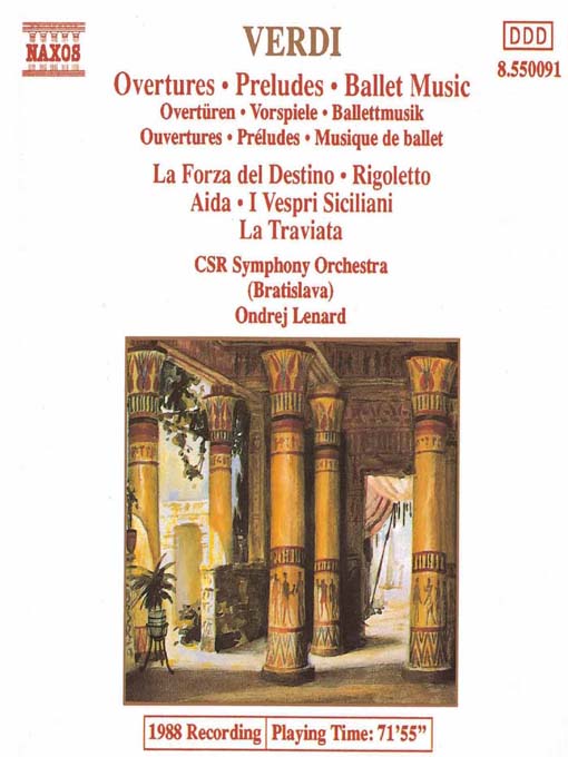 Click here to view title details for VERDI: Overtures / Preludes / Ballet Music by Giuseppe Verdi