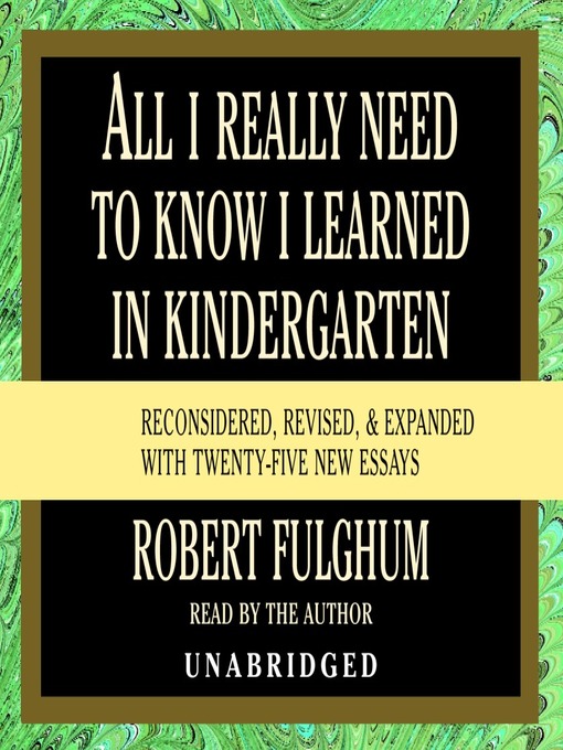robert fulghum poem on kindergarten