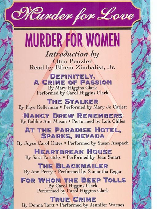 Click here to view title details for Murder for Love, Murder for Women by Otto Penzler
