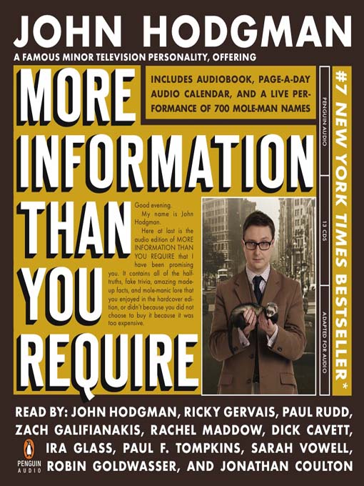 Click here to view title details for More Information Than You Require by John Hodgman