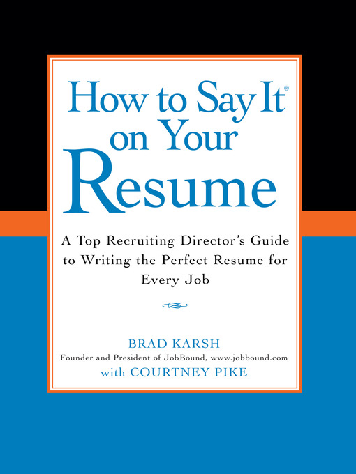 How to Say It® On Your Resume Cover Art