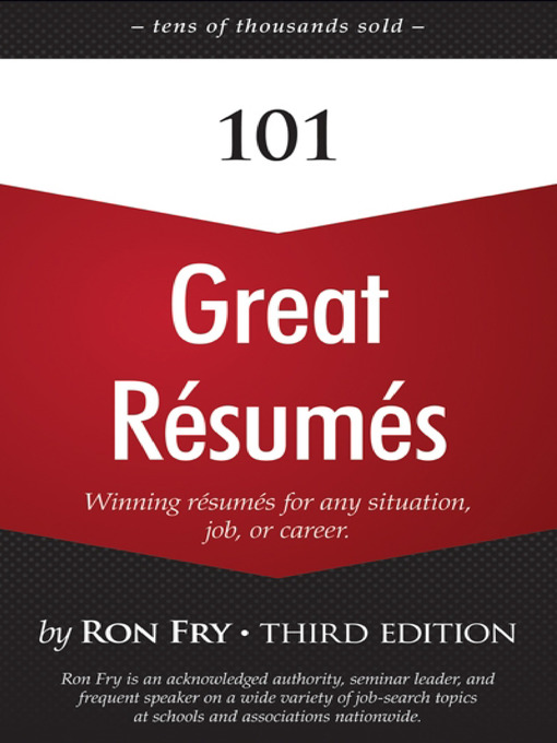 Click here to view title details for 101 Great Résumés by Ron Fry