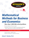 Mathematical Methods for Business and Economics