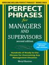 Perfect Phrases for Managers and Supervisors
