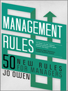 Click here to view title details for Management Rules by Jo Owen