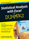 Click here to view title details for Statistical Analysis with Excel For Dummies® by Joseph Schmuller, Ph.D.