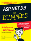 Click here to view title details for ASP.NET 3.5 For Dummies by Ken Cox