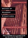 Design of Masonry Structures