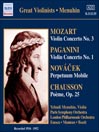 MOZART: Violin Concerto No. 3 / PAGANINI: Violin Concerto No. 1 (Menuhin) @