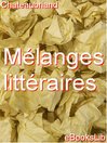 Mélanges littéraires