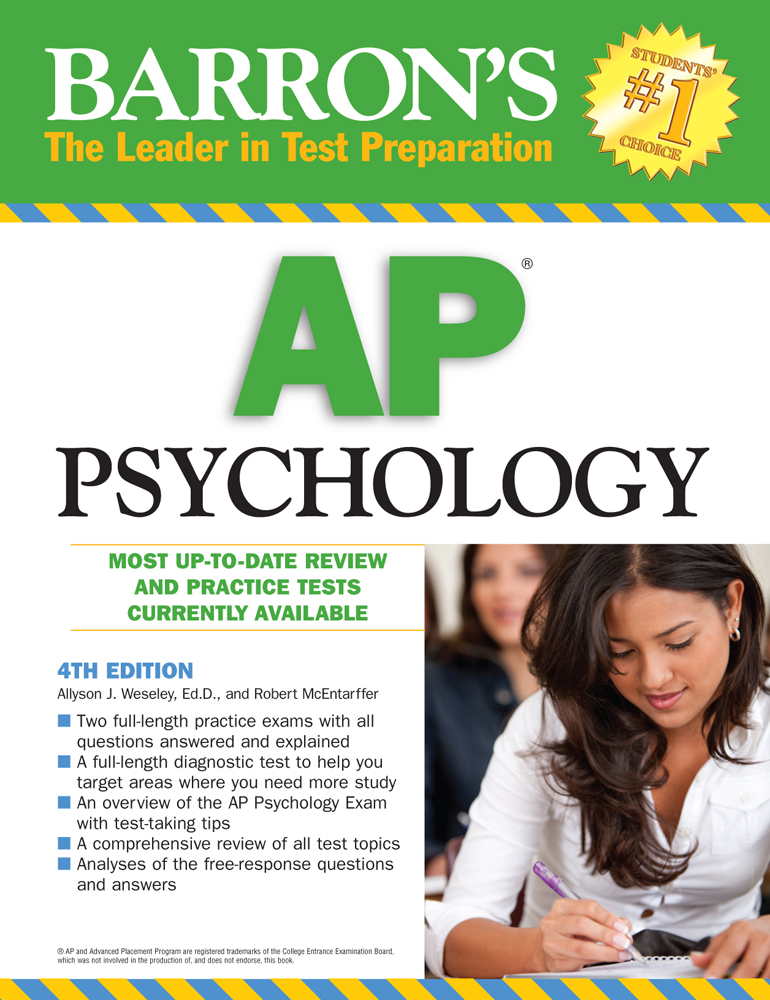 Click here to view title details for AP Psychology by Allyson J. Weseley, Ed.D., and Robert McEntarffer