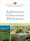Click here to view title details for Ephesians, Colossians, Philemon by Arthur Patzia