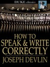 How to Speak and Write Correctly