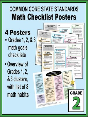 Grade 2 Common Core Math Standards Posters ~ CCSS Overview & Checklists ...